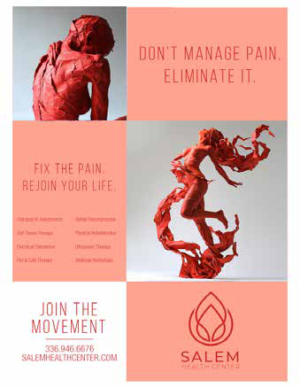 Salem campaign — coral: don't manage pain, eliminate it